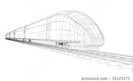 Abstract polygonal high-speed passenger train 39325373
