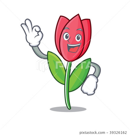 Okay tulip character cartoon style 39326162