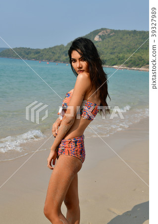 Sexy girl concept in swimsuit. Beautiful woman wearing a swimsui 39327989