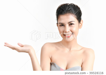 The concept of healthy beautiful woman. Beautiful women keep hea 39328116