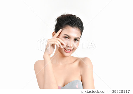 The concept of healthy beautiful woman. Beautiful women keep hea 39328117