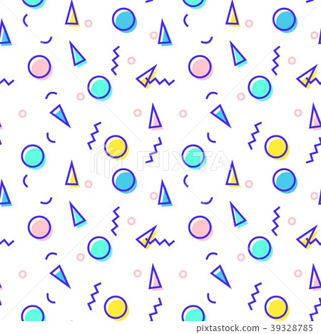 Seamless pattern with 80s memphis style geometric 39328785