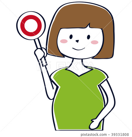 Cute pregnant woman Upper body ○ sign Cute pregnant woman Upper body ○ sign 39331808