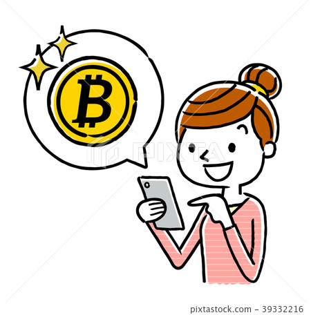 Woman: Smartphone, Internet, Virtual Currency 39332216