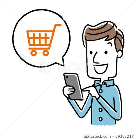 Men: smartphone, internet, shopping, shopping 39332217