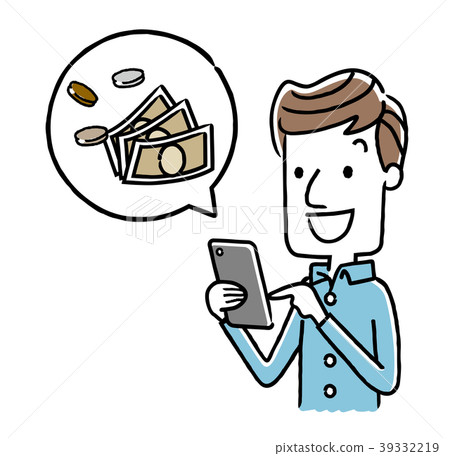男人：智能手機，電腦和金錢 39332219