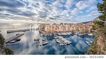 Fontvieille district and harbor in Monaco 39332409