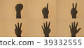 hand sign of number set 39332555