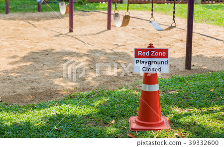 Red Zone Playground Closed sign posts at playgroud Red Zone Playground Closed sign posts at playgroud 39332600