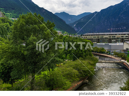 Andorral la Vella, Andorra Gran Valira river view. Andorral la Vella, Andorra Gran Valira river view. 39332922