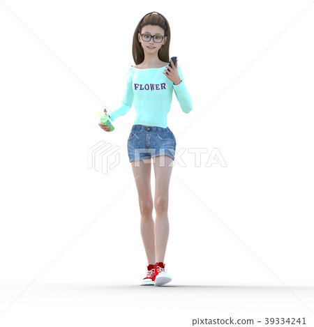 Young women fashion a la carte Young fashion perming3DCG illustrations material 39334241