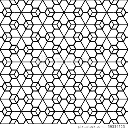 SeamlessGeometricPatternInBlackWhiteSilhouette 39334523