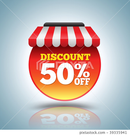 Store awning with retro banner. 39335941