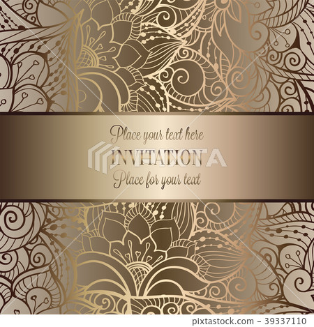 Vintage baroque Wedding Invitation template 39337110