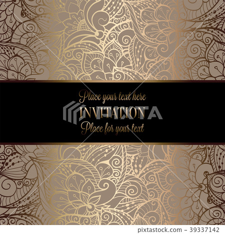 Vintage baroque Wedding Invitation template  39337142
