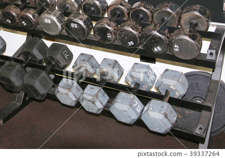 Dumbells on a rack Dumbells on a rack 39337264