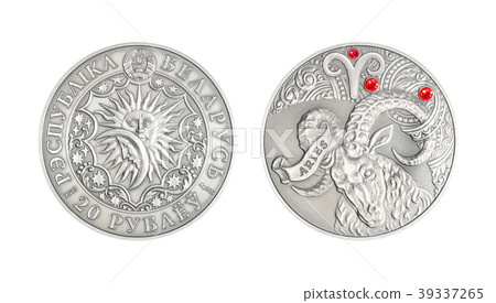Silver coin Astrological sign aries Silver coin Astrological sign aries 39337265