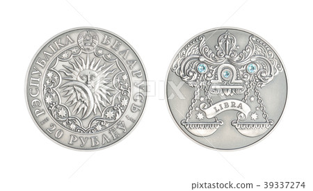 Silver coin Astrological sign libra 39337274