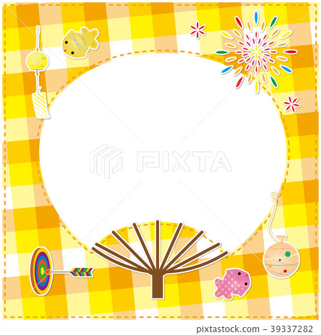 August Check Pattern Frame Fan 39337282