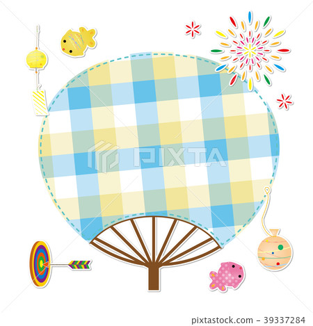 August Check Pattern Frame Fan 39337284