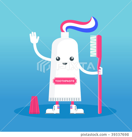 cute happy smiling toothpaste - Stock Illustration [39337698] - PIXTA