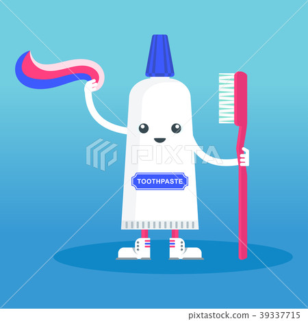 cute smiling happy toothpaste - Stock Illustration [39337715] - PIXTA