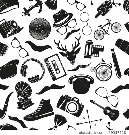 Illustration Seamless Pattern Hipster 39337828