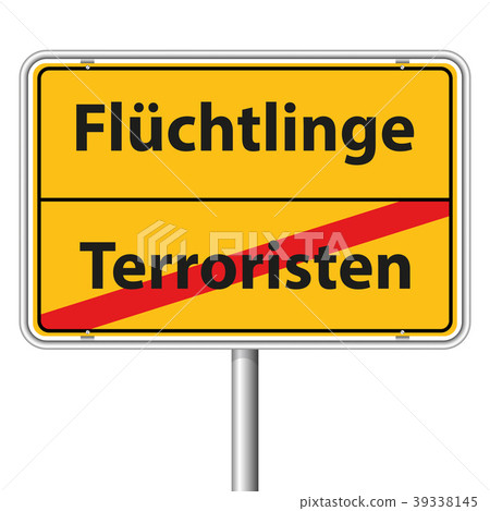 Illustration Vector Graphic Road Sign Refugees Illustration Vector Graphic Road Sign Refugees 39338145