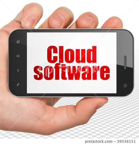 Cloud technology concept: Hand Holding Smartphone Cloud technology concept: Hand Holding Smartphone 39338151