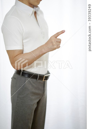 Super Cool Biz office worker in polo shirt giving work instructions 39339249