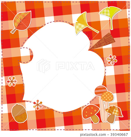 November Theme Pattern November Check pattern Photo frame Autumn leaves - Stock Illustration ...