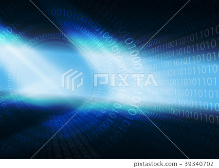 Blue design with numbers and bright light rays. 39340702