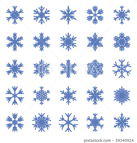 Set of different winter snowflakes 39340924