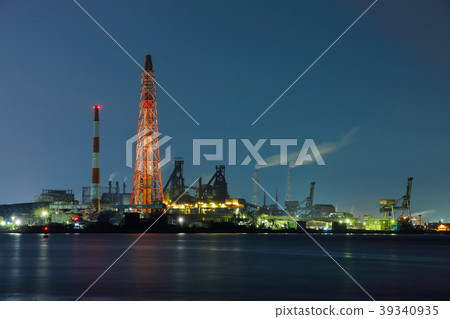 Kitakyushu City Ogakura-Kita Ward Industrial Area Iron Tree Light Up Orange 39340935