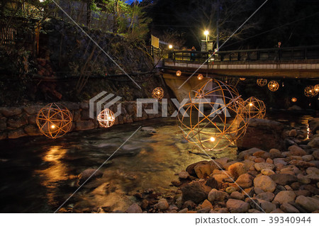 Kurokawa Onsen in winter, light up Kurokawa Onsen in winter, light up 39340944