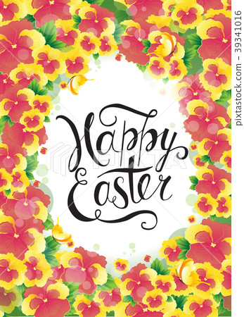 图库插图 easter egg party vector poster design template.