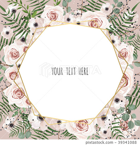 Wedding Invitation, floral card Design.  39341088