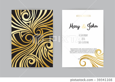 Vintage wedding invitation templates.  39341108