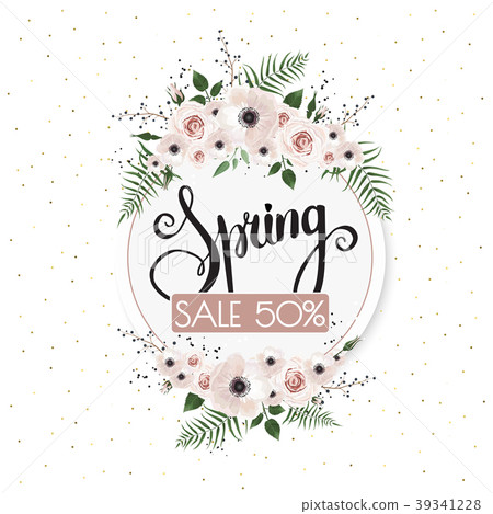 Spring sale background with beautiful flowers Spring sale background with beautiful flowers 39341228