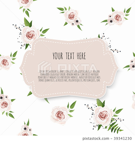 botanic card with wild flowers, leaves. botanic card with wild flowers, leaves. 39341230