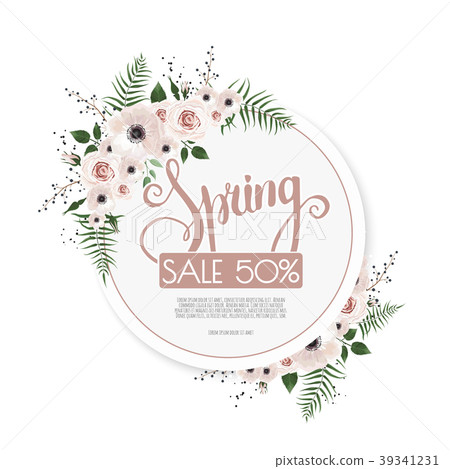 Spring sale background with beautiful flowers Spring sale background with beautiful flowers 39341231