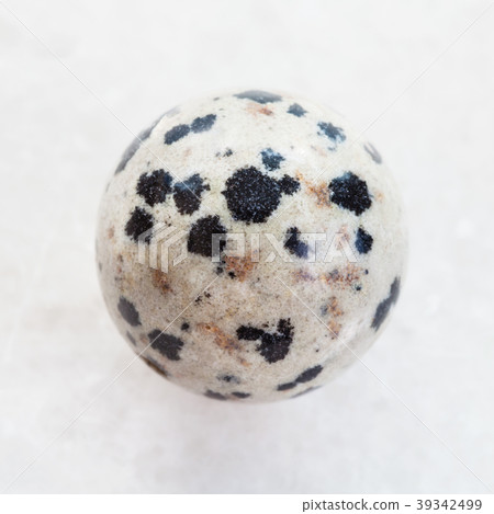 bead from Dalmatian Jasper gemstone on white 39342499