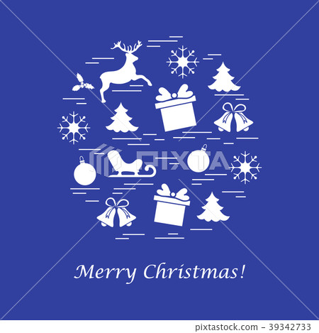 different new year and christmas symbols 39342733