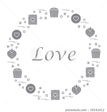 different romantic sweets arranged in a circle 39342812