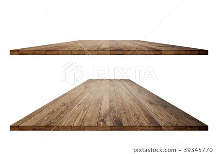 Empty wooden table with clipping path 39345770