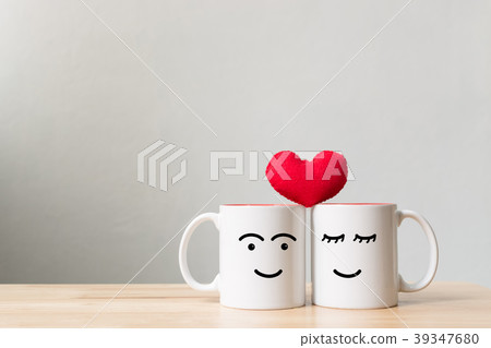 Valentine's day concept, White couple glasses Valentine's day concept, White couple glasses 39347680