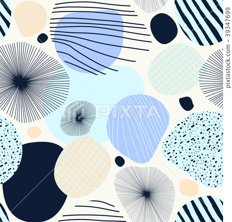 Abstract blue and pink in dot line plane bubble 39347699