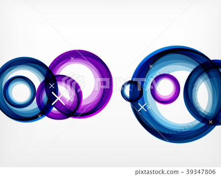 Flying abstract circles, vector geometric 39347806
