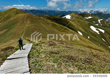 從谷川山脈和森野山看到的Hibiru山的山脊線 39348006
