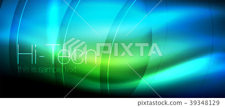 Glossy light effect neon glowing waves, shiny Glossy light effect neon glowing waves, shiny 39348129